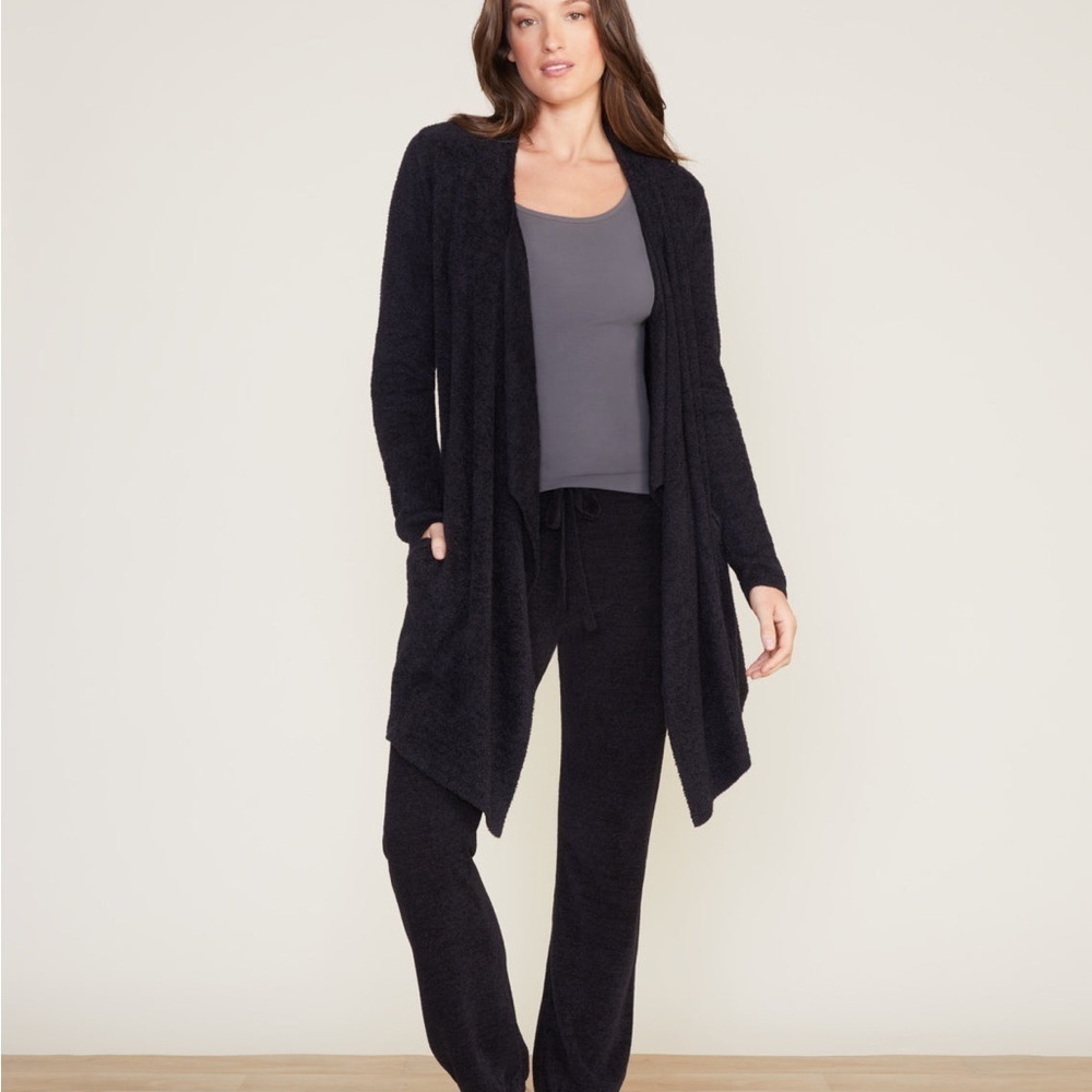 Barefoot Dreams Black Bamboo Chic Lite Cardigan L/XL EUC